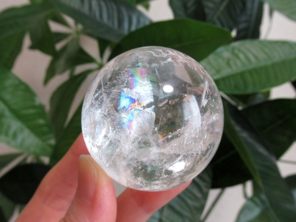 ブラジル バイーア州産 レムリアンシードクリスタル レインボークォーツ 丸玉