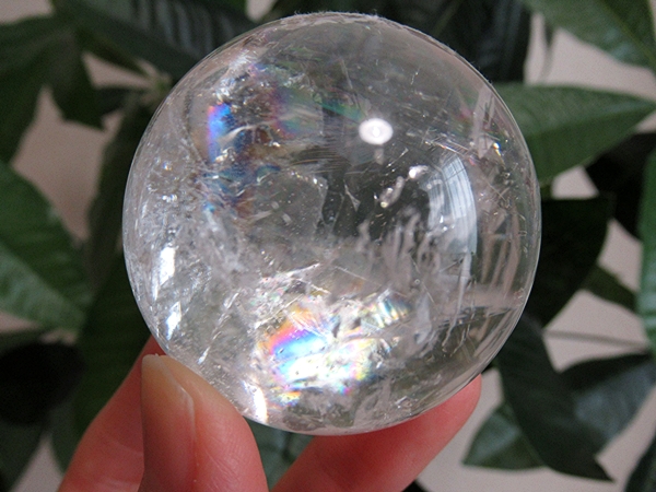 ブラジル バイーア州産 レムリアンシードクリスタル レインボークォーツ 丸玉