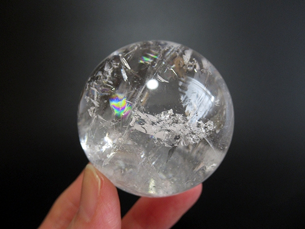 ブラジル バイーア州産 レムリアンシードクリスタル レインボークォーツ 丸玉