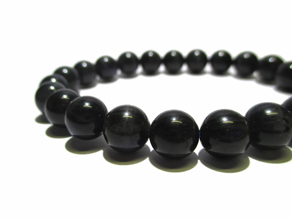 希少 ホーランダイトインクォーツ＋ブラックラブラドライト ブレスレット ホーランダイトインクォーツのブラックシリカブレスレット