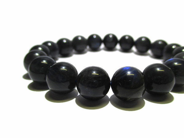 ブラックラブラドライトキャッツアイ ブレスレット 約10.5～11mm