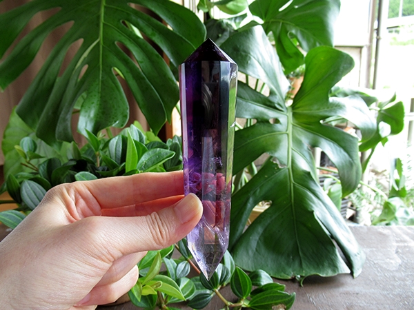 バイーア産 アメジストヴォーゲルワンド 両剣水晶 ダブルポイント