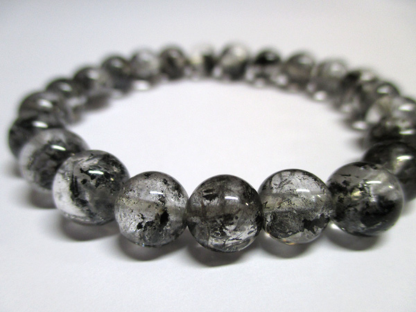 【新品】【高品質]パワーストーンブレスレット　エレスチャルクォーツ 高品質】 エレスチャルクォーツ ブレスレット 水晶 約14mm～15mm