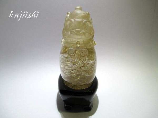 高品質】 ルチルクォーツ 貔貅（ひきゅう） 彫刻 【鬮石（くじいし