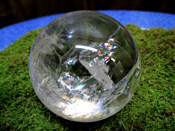 【高品質】レインボー水晶丸玉　♡超美品♡ 天然水晶 レインボー水晶（虹入り） 丸玉 【高品質】 【鬮石（くじいし