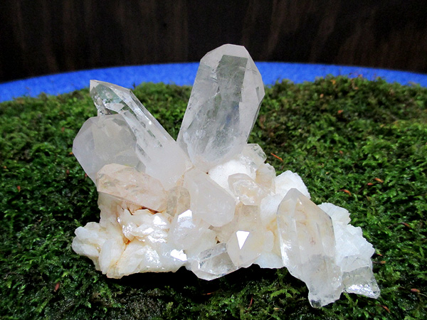 希少品】 アデュラリア（氷長石） in 水晶 クラスター イシス