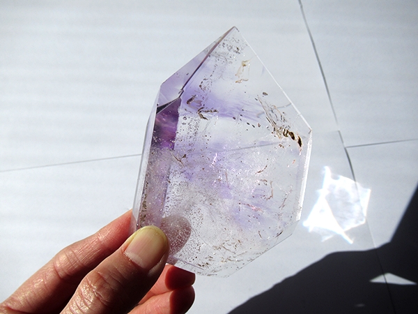 アメジストエレスチャルクォーツ ポリッシュ ポイント マダガスカル産 天然石
