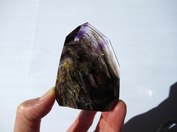 アメジストエレスチャルクォーツ ポリッシュ ポイント マダガスカル産 天然石