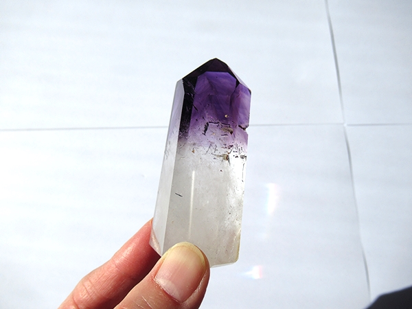 アメジストエレスチャルクォーツ ポリッシュ ポイント マダガスカル産 天然石
