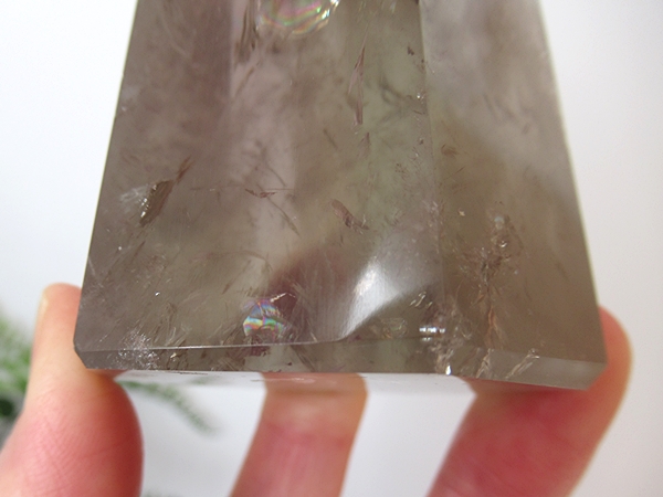プラシオライト グリーンアメジスト レインボー 水晶 ポイント