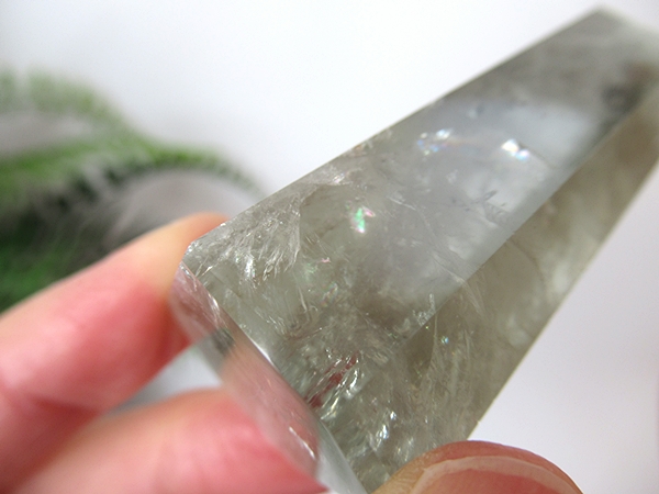 プラシオライト グリーンアメジスト 水晶 ポイント | 天然石専門店【鬮石】