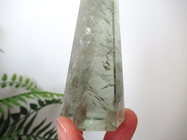 プラシオライト グリーンアメジスト 水晶 ポイント | 天然石専門店【鬮石】