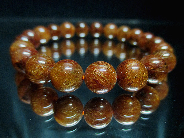 レッドルチルクォーツ ブレスレット ブラジル産 約9mm 【鬮石（くじ  