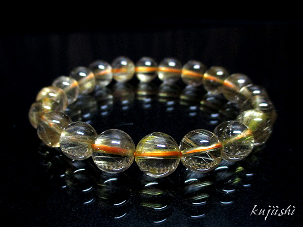 ルチルクォーツ ブレスレット 約9～10mm 天然石専門店 【鬮石】