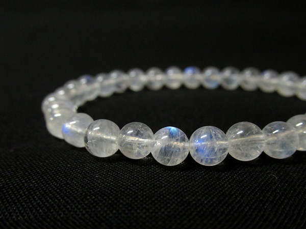 高品質 レインボームーンストーン ブレスレット 約6mm 天然石販売専門  
