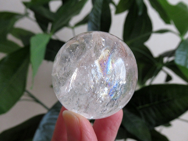 コリント産 レインボークォーツ 水晶 丸玉 ミナスジェライス州