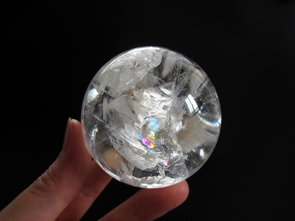ミナスジェライス州 コリント産 レインボークォーツ 水晶丸玉