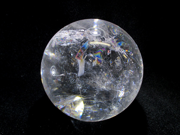 高品質】 天然水晶 レインボークォーツ（虹入り） 丸玉 ブラジル産