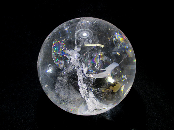 高品質】 天然水晶 レインボークォーツ（虹入り） 丸玉 ブラジル産