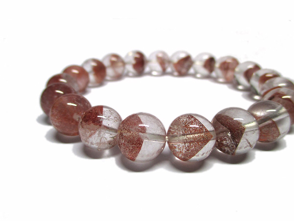 レッドファントムクォーツ 水晶 ブレスレット 約10mm 天然石専門店  