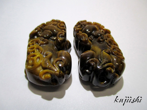 タイガーアイ貔貅 ひきゅう 彫刻 開運 風水 天然石専門店【鬮石】 