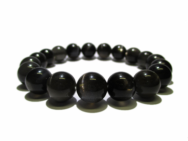 キャッツアイ・ブラックサンストーン ブレスレット 8.5mm #NH067