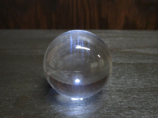 【無色透明】ブルーハイダウェイクォーツ 天然水晶丸玉 約44mm  【鬮石】angel44mm-1