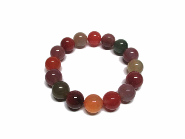 ミックスカルセドニーブレスレット 約13.5～14mm | 天然石アクセサリー