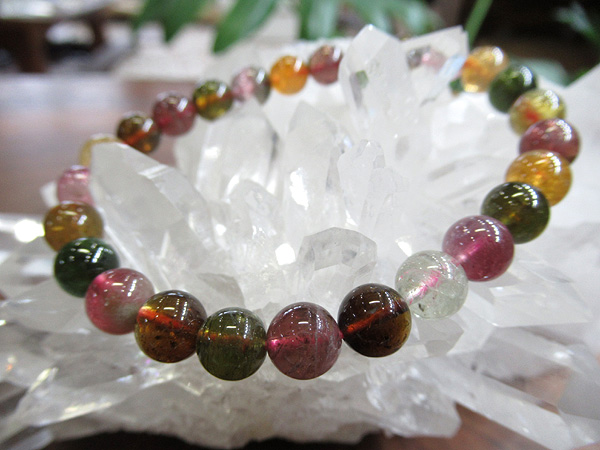 ミックストルマリンブレスレット 約7mm | 天然石アクセサリー販売専門