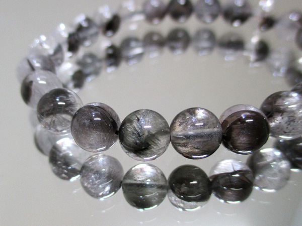 高品質プラチナクォーツ（ルチル水晶）天然石ブレスレット