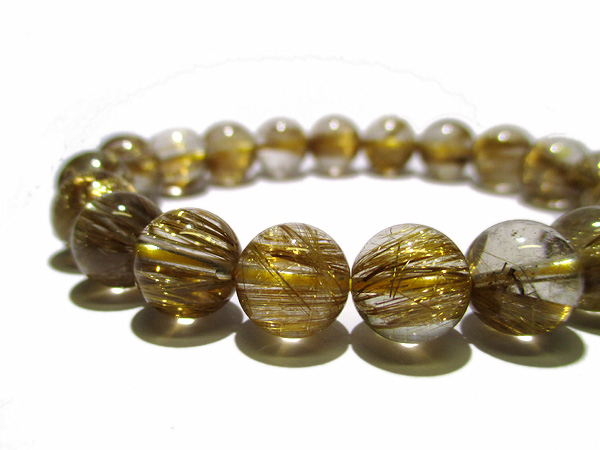 ゴールドルチル　9mm　天然石　ブレスレット 楽天市場】金運向上！ ゴールドルチルクォーツ 9mm ブレスレット