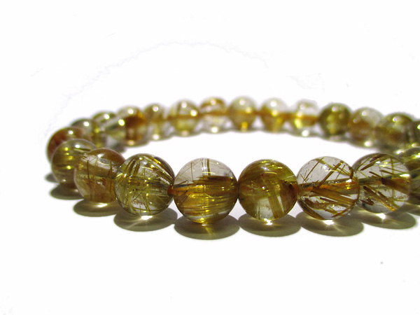 ルチルクォーツ 高品質ブレスレット 約7.5mm | 天然石アクセサリー販売