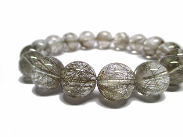 高品質 シルバールチルクォーツ ブレスレット 約12mm 天然石専門店/鬮石