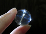 ブルースタークォーツ丸玉　約18mm　ブレスレット用　天然水晶 穴あきビーズ　【鬮石】