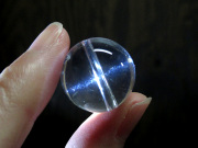 ブルースタークォーツ丸玉　約18mm　ブレスレット用　天然水晶 穴あきビーズ　【鬮石】