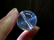 ブルースタークォーツ丸玉　約18mm　ブレスレット用　天然水晶 穴あきビーズ　【鬮石】