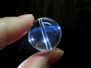 ブルースタークォーツ丸玉　約18mm　ブレスレット用　天然水晶 穴あきビーズ　【鬮石】