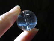 ブルースタークォーツ丸玉　約18mm　ブレスレット用　天然水晶 穴あきビーズ　【鬮石】