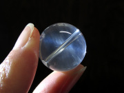 ブルースタークォーツ丸玉　約18mm　ブレスレット用　天然水晶 穴あきビーズ　【鬮石】
