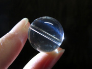 ブルースタークォーツ丸玉　約18mm　ブレスレット用　天然水晶 穴あきビーズ　【鬮石】