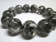 高品質グラファイトインエレスチャルクォーツブレスレット