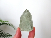 プラシオライト グリーンアメジスト レインボー 水晶 ポイント ブラジル産