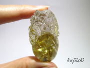 高品質ルチルクォーツ（水晶）銭蛙の彫刻