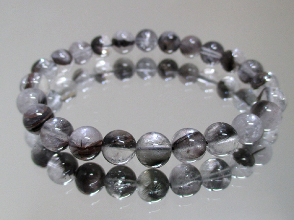 高品質プラチナクォーツ（ルチル水晶）天然石ブレスレット