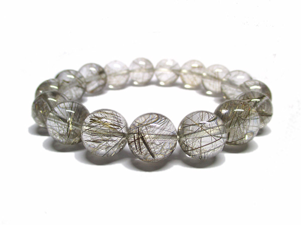 高品質 シルバールチルクォーツ ブレスレット 約12mm 天然石専門店/鬮石