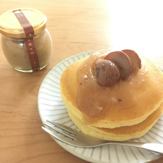 パンケーキにマロンバター