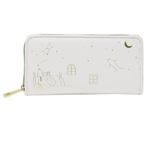 カミオジャパン　スヌーピー 「Ｓｔａｒｒｙ　Ｓｋｙ」合皮長財布　「オヤスミ」　07805
