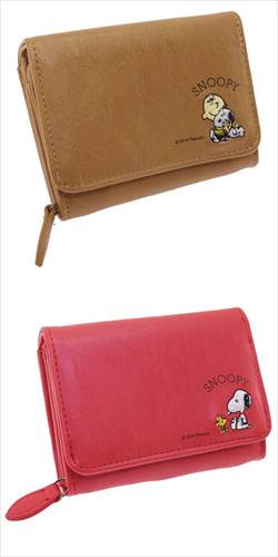 スヌーピー 合皮二つ折り財布