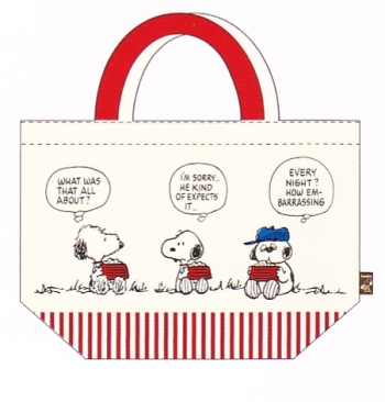 クラックス　スヌーピー　トートバッグ（中）ファスナー付き