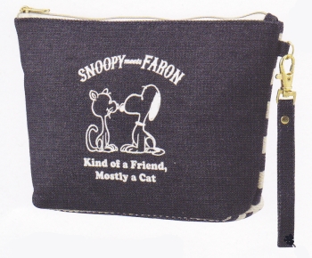 クラックス　スヌーピー　ボーダーペンポーチ　
